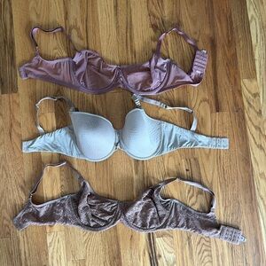 Lot of 3 bras: (2) Victoria’s Secret Demi bras and (1) third love
